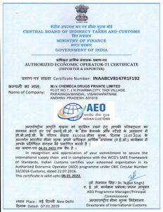 Certificates – Chemeca Drugs